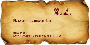 Mazur Lamberta névjegykártya